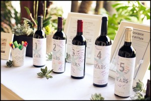 wedding guest book wine bottles