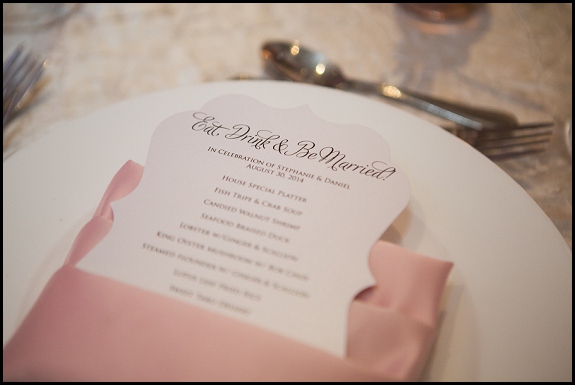 custom wedding menus