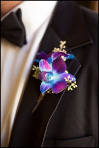 purple orchid boutonniere