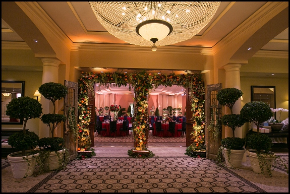 floral arch ballroom entry