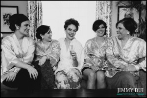 Getting ready with the bridesmaids