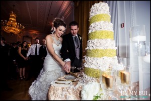 Wedding cake cutting