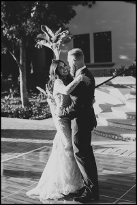 bride and groom first dance