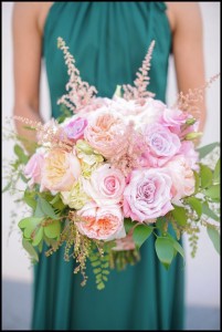 pink and cream bridesmaid bouquet