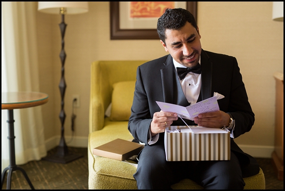 groom in wedding suite at hyatt regency resort and spa