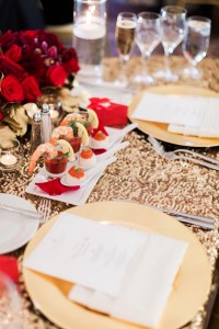 gold and red wedding