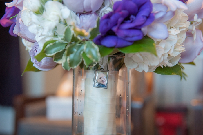 wedding bouquet with picture charm