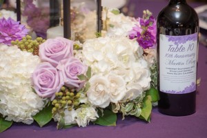 purple and white wedding flowers
