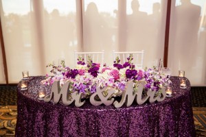 plum sequin wedding linen