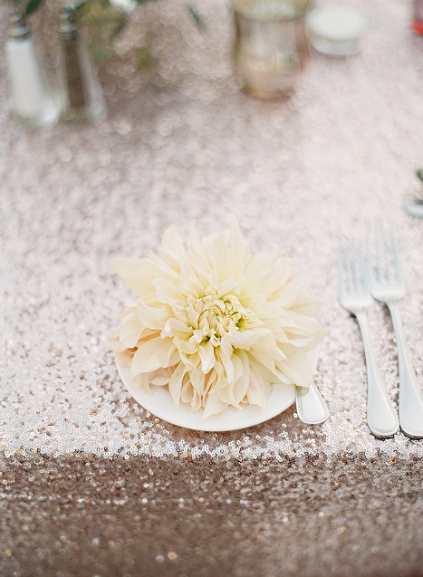 sequin table linen