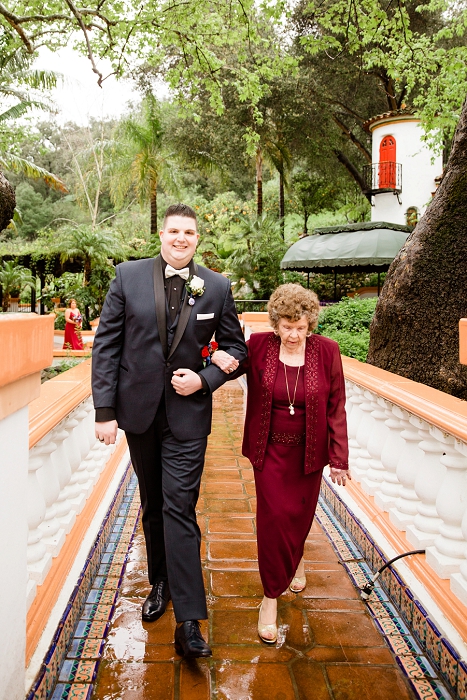 groom escorting grandmother