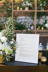 wedding bar menu
