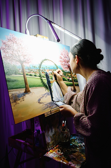 live wedding painter