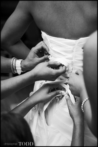 lacing up wedding dress