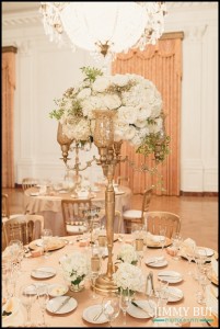 Floral candelabra centerpieces