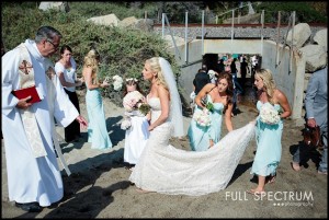 beach community gets bride to the altar