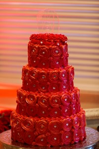 red wedding cake