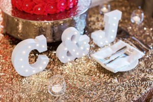 gold sequin wedding linen