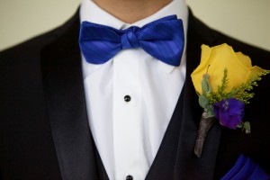 blue wedding bow tie