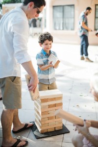 giant jenga at wedding