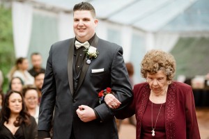 groom escorting grandmother