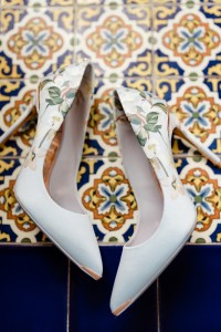 garden floral wedding heels