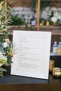 wedding bar menu