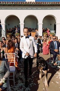 dog in wedding ceremony